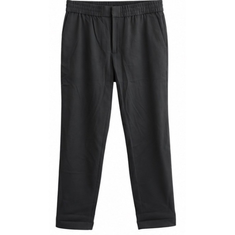 Banana Republic Slim Tapered Pants Mens Large Tall Gray New Elastic Waist Twill